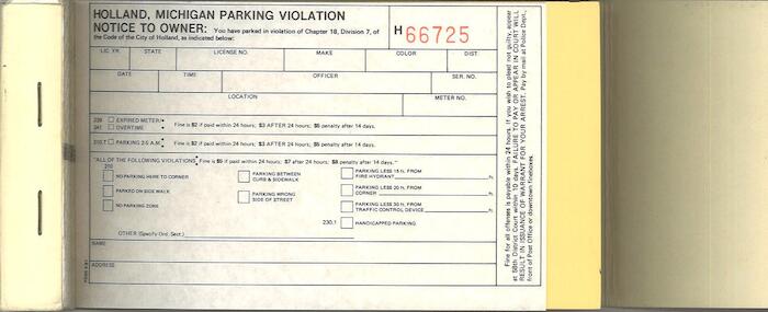 parking violations book