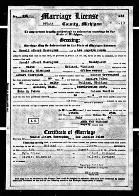 license, marriage