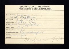 record, baptismal