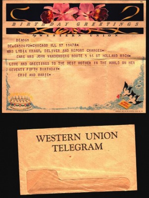 telegram and envelope